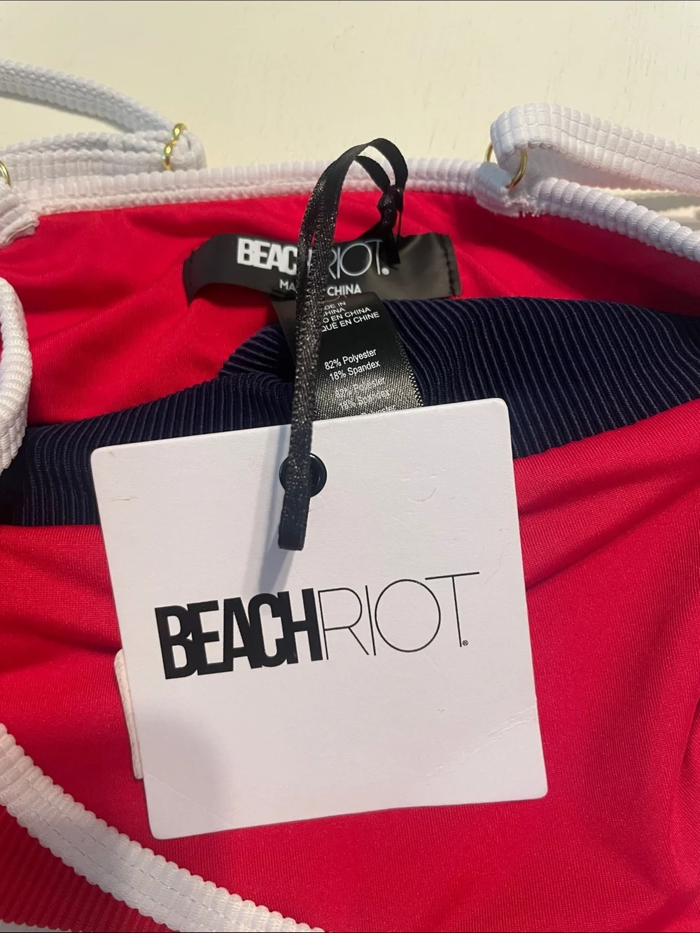 New Beach Riot Eva Americana Colorblock Bikini Swim Top size XS